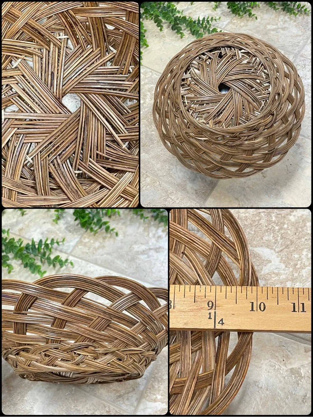 Vintage 6 Pc Woven Wicker Rattan Basket Wall Decor Set Boho Cottagecore